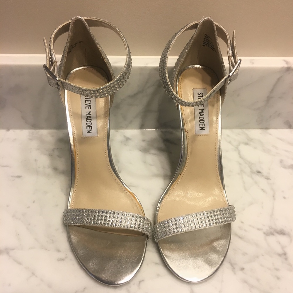 Steve Madden Silver Rhinestone Heels